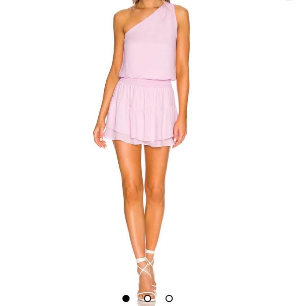 Krisa Revolve One-Shoulder Ruffle Lavender Dress